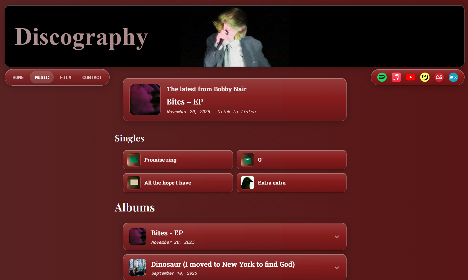 Bobby Nair website screenshot